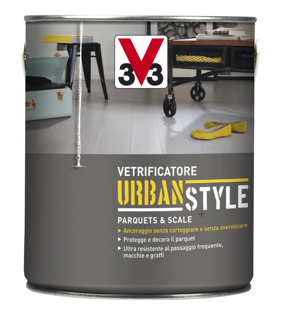 Vetrificatore parquet - urban style - bianco ghiaccio satinato - 2,5 litri